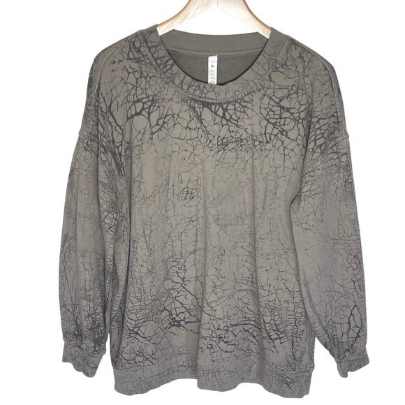 lululemon athletica Tops - LULULEMON Women’s Perfectly Oversized Crewneck Sweatshirt Gray Crackle